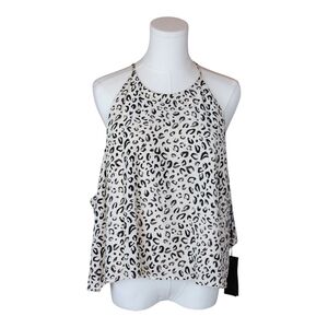 11 Honoré Leopard Print Halter Top Plus Size Lightweight Flowy Blouse NWT